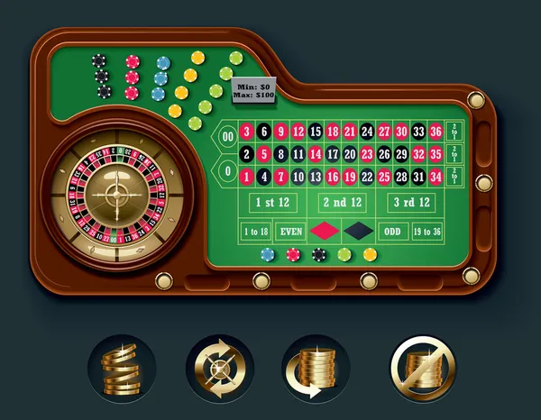 Vector table de roulette américaine disposition — Image vectorielle