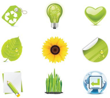 Vector ecology icon set. Part 4 clipart