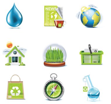 Vector ecology icon set. Part 3 clipart