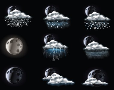 Vector weather forecast icons. Part 3 clipart