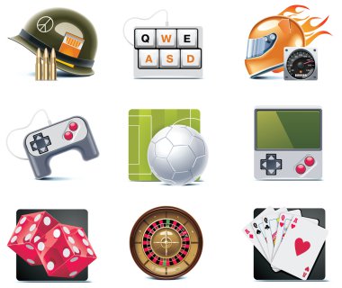 Vector video games icons. Part 1 clipart