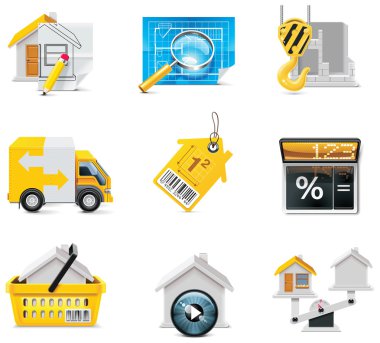 Vector real estate icons. Part 2 clipart