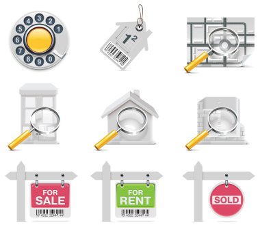 Vector real estate icons. Part 3 clipart