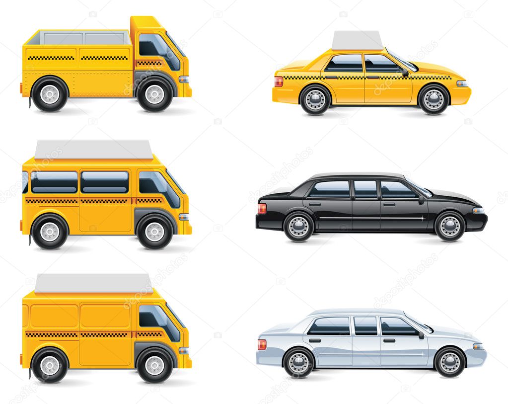 Vector taxi service icons. Part 3