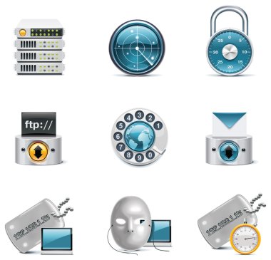 Vector internet and network icons. Part 3 clipart