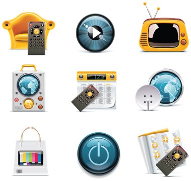 Vector television icons clipart