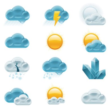 Vector weather forecast icons. Part 1 clipart