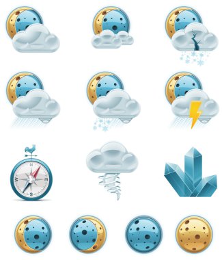 Vector weather forecast icons. Part 2 clipart