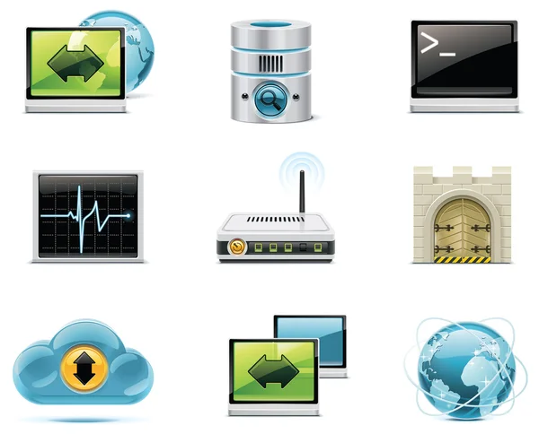 Icônes vectorielles Internet et réseau. Première partie — Image vectorielle