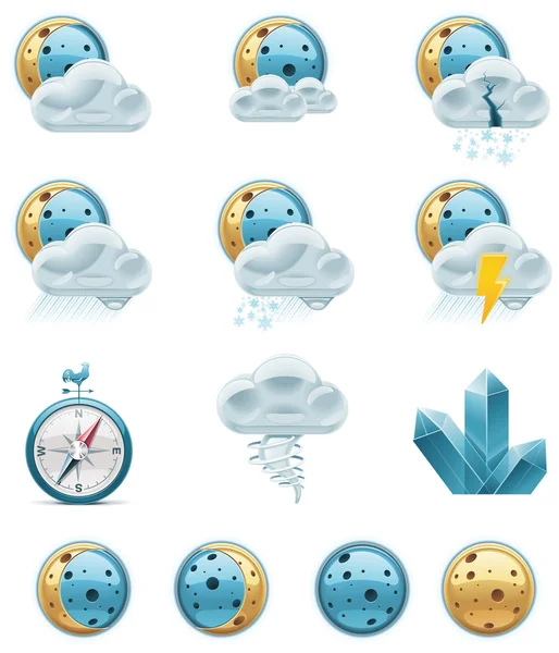 Vector weather forecast icons. Part 2 — Stock Vector
