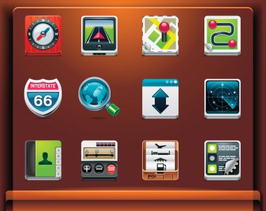 GPS navigation icons clipart