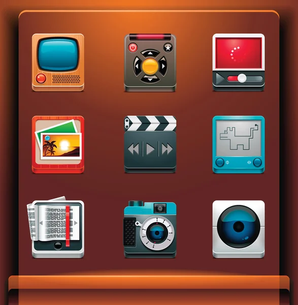 Multimedia ikoner — Stock vektor