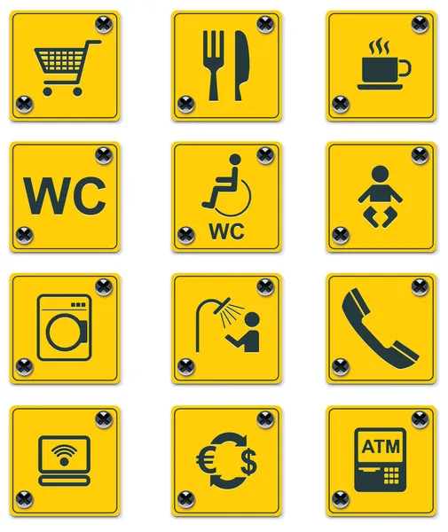 Vektor vägarna tjänster tecken icon set. del 2 — Stock vektor