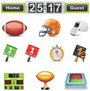 Vector American football-gridiron icon set. Part clipart