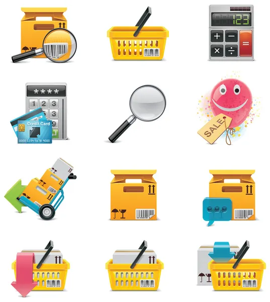 Conjunto de ícones de e-commerce vetorial —  Vetores de Stock