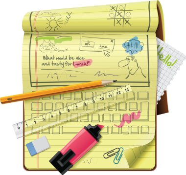 Vector notepad XXL detailed icon clipart