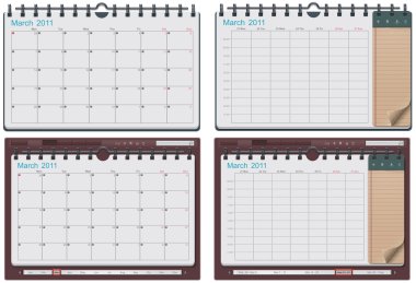 Vector calendar template clipart