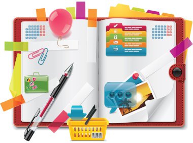 Vector personal organizer features XXL icon clipart