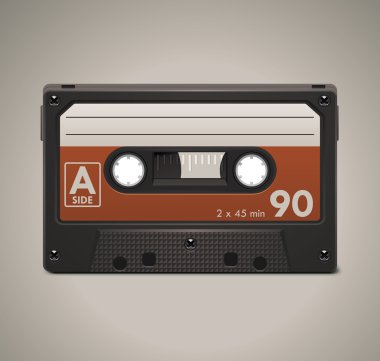 Vector audio cassette tape XXL icon clipart