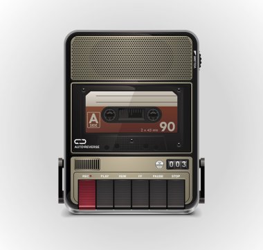 Vector cassette recorder XXL icon clipart