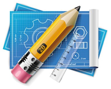 Vector technical drawing XXL icon clipart