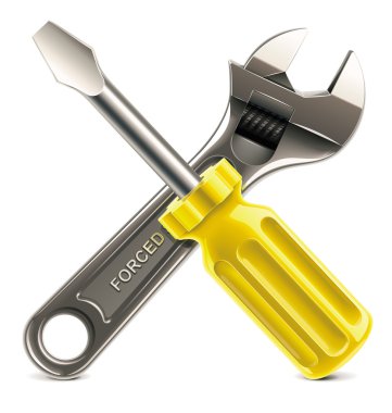 Vector wrench and screwdriver XXL icon clipart