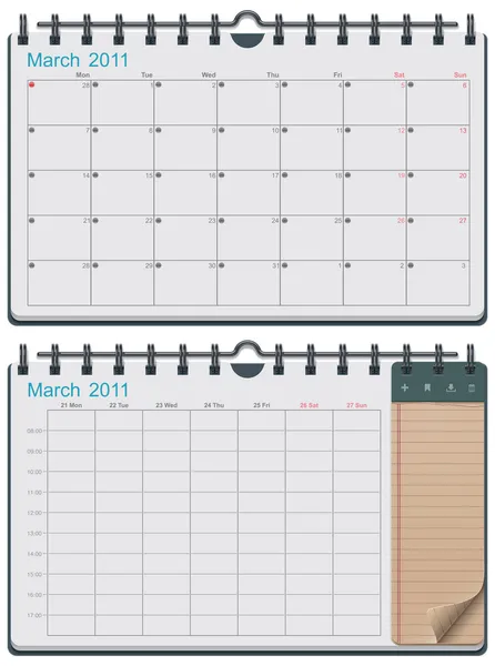 Vektor kalendermall — Stock vektor