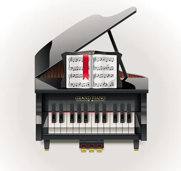 Vektör kuyruklu piyano xxl simgesi — Stok Vektör