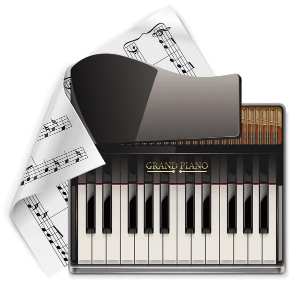 Vector grand piano XXL icon — Stock Vector
