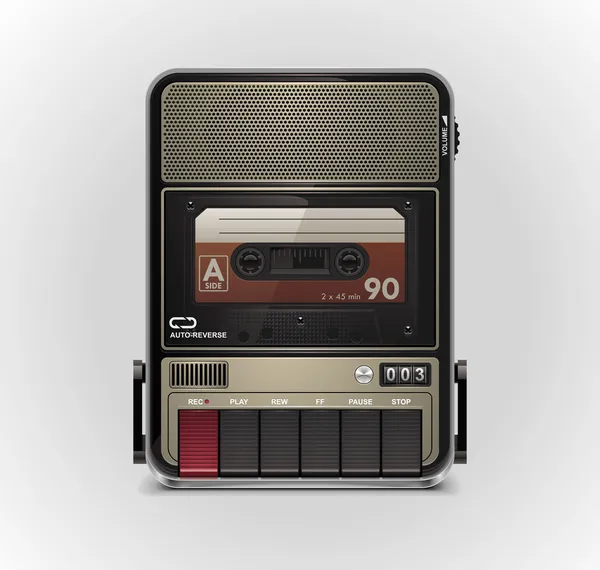 Vector cassette recorder XXL icon — Stock Vector