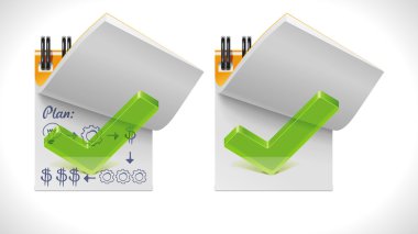 Vector open notepad with check mark XXL icons clipart