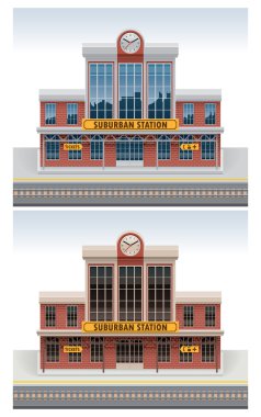 Vector railway station icon clipart