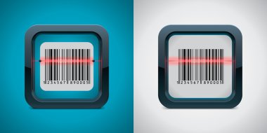 Vector bar code scanner icon clipart