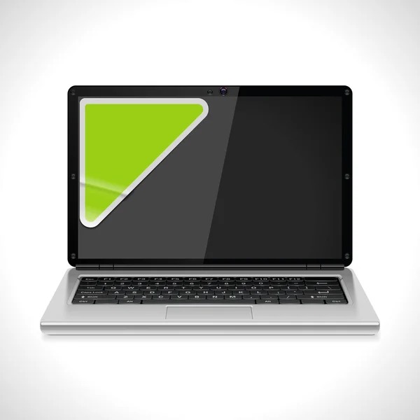Vector laptop with sticker icon — Stock Vector