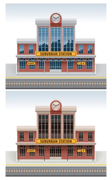 Vektor railway station ikonen — Stock vektor
