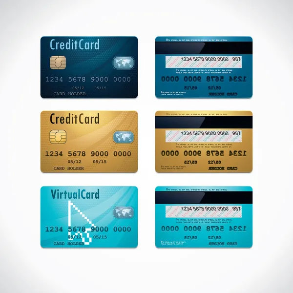 Cartões de crédito vetoriais — Vetor de Stock