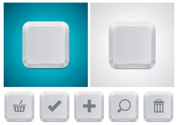 Vector computer keyboard button square icon — Stock Vector