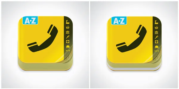 Vector icono de la guía telefónica amarilla — Archivo Imágenes Vectoriales