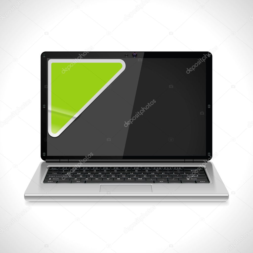 Vector laptop with sticker icon