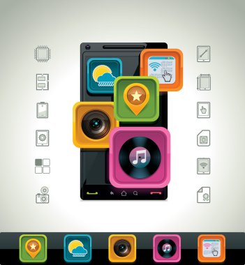 Vector smartphone icon clipart