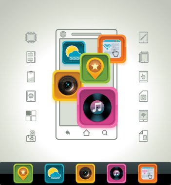 Vector smartphone icon clipart