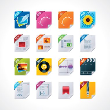 File labels icon set clipart