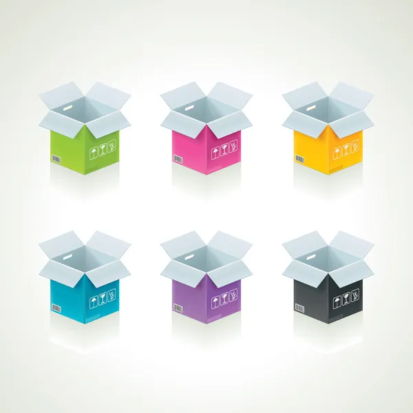 Vector cajas de colores — Vector de stock