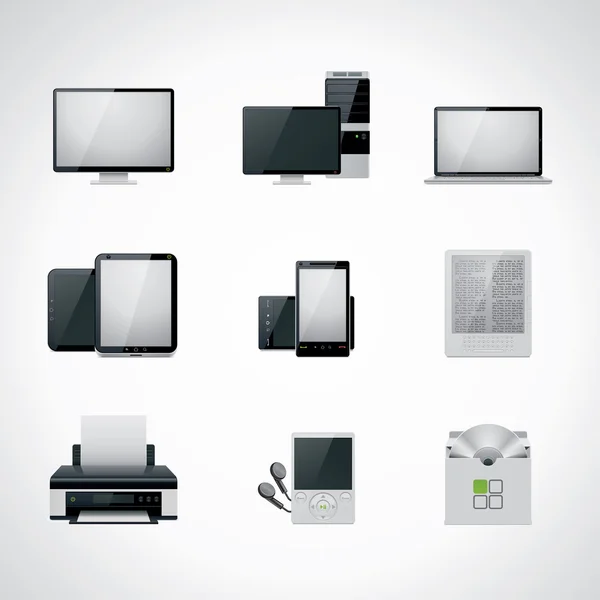 Set icona computer vettoriale — Vettoriale Stock