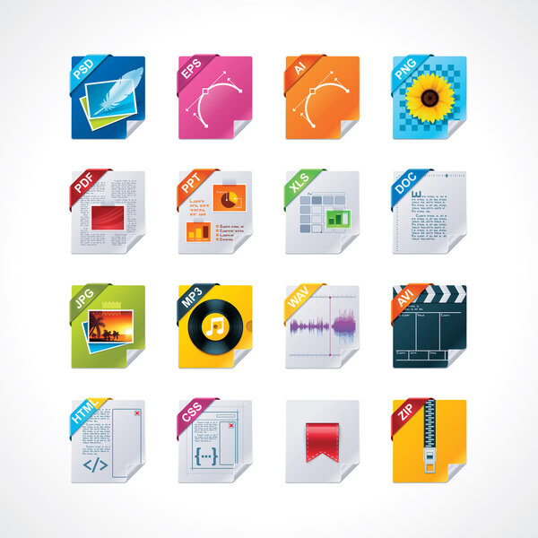 File labels icon set