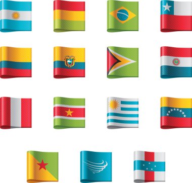 Vector flags. South America, part 5 clipart