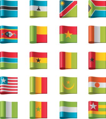 Vector flags. Africa, part 11 clipart