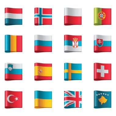 Vector flags. Europe, part 3 clipart