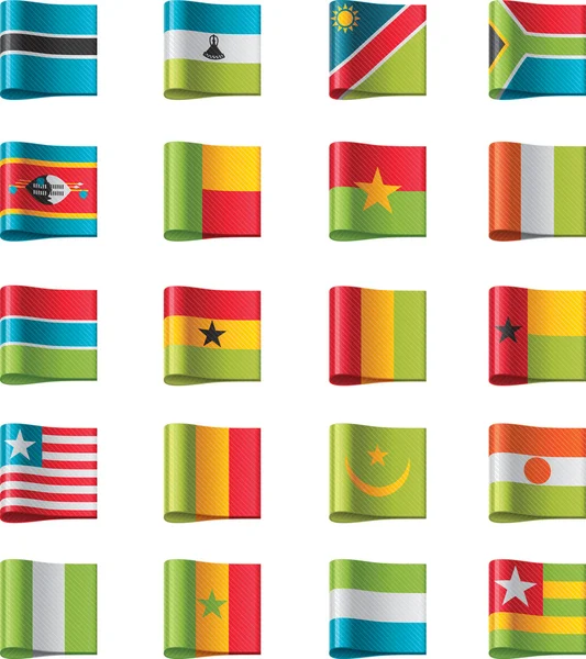 Bandiere vettoriali. Africa, parte 11 — Vettoriale Stock