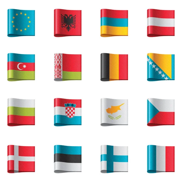 Bandiere vettoriali. Europa, prima parte — Vettoriale Stock